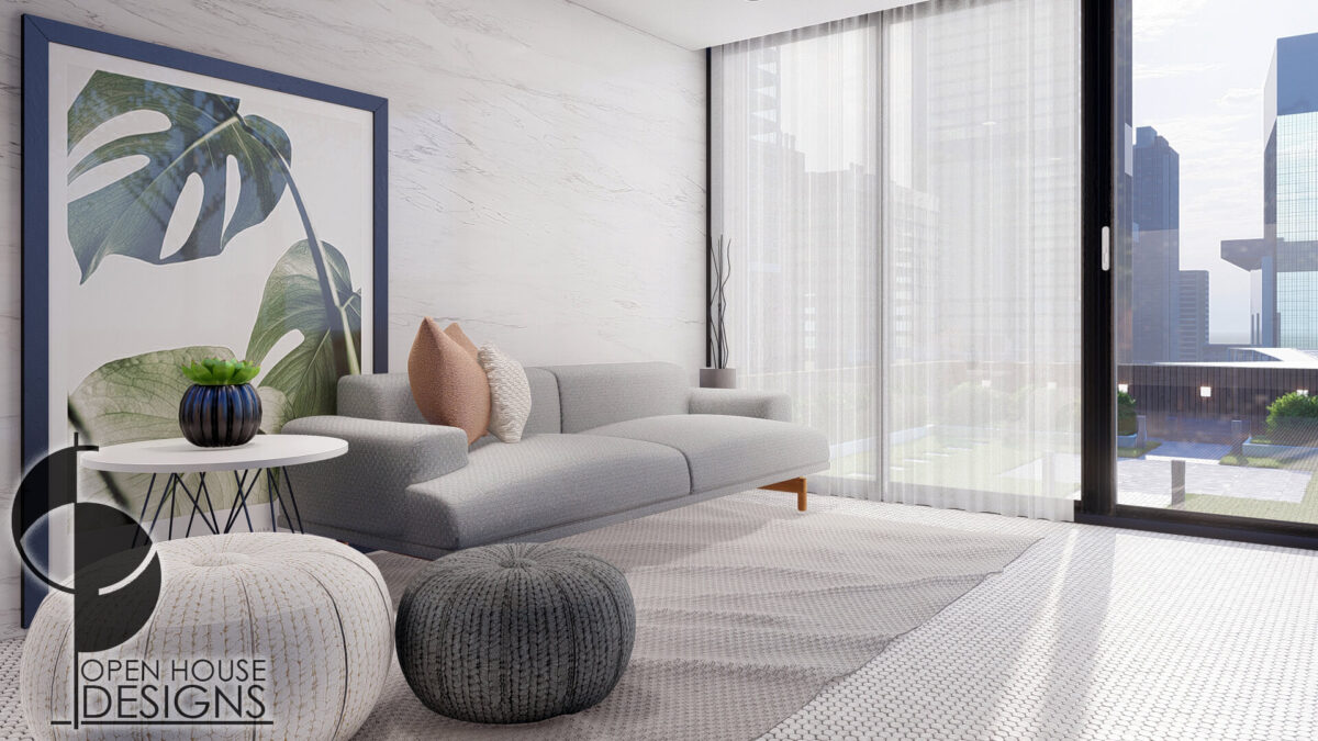 Parametric Wall Design run across the living room - OpenHouseDesigns