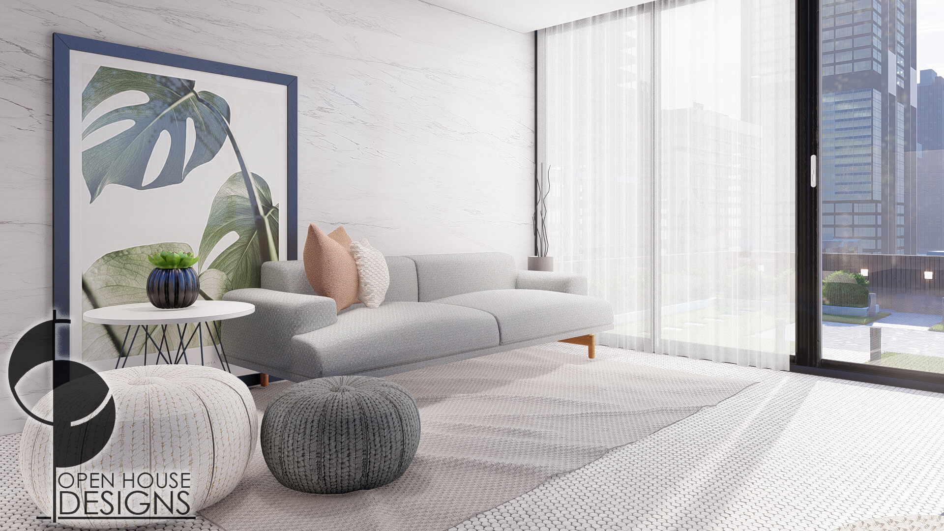 Parametric Wall Design run across the living room - OpenHouseDesigns
