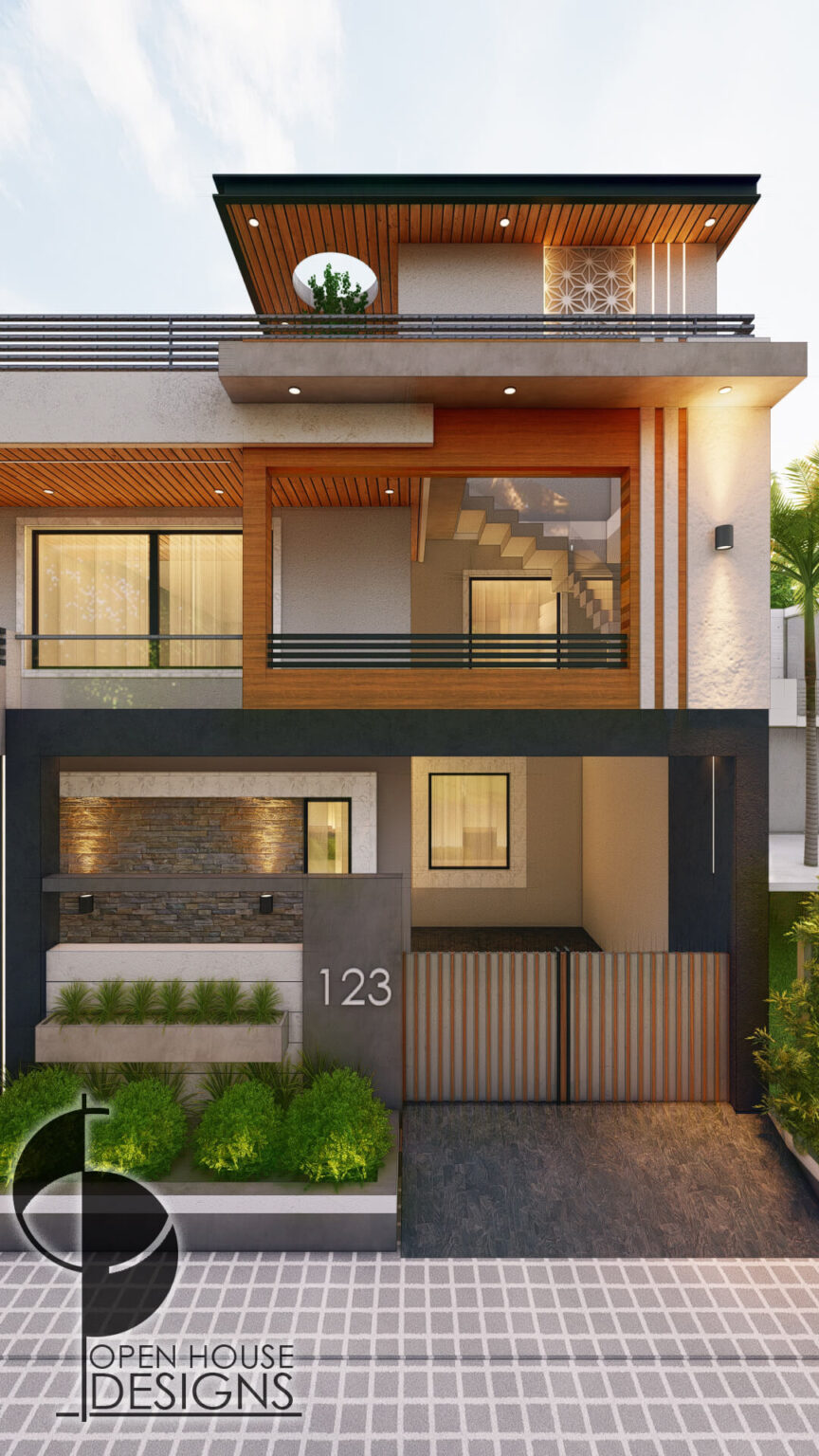 Stunning Modern Exterior Elevation Project Design - OpenHouseDesigns