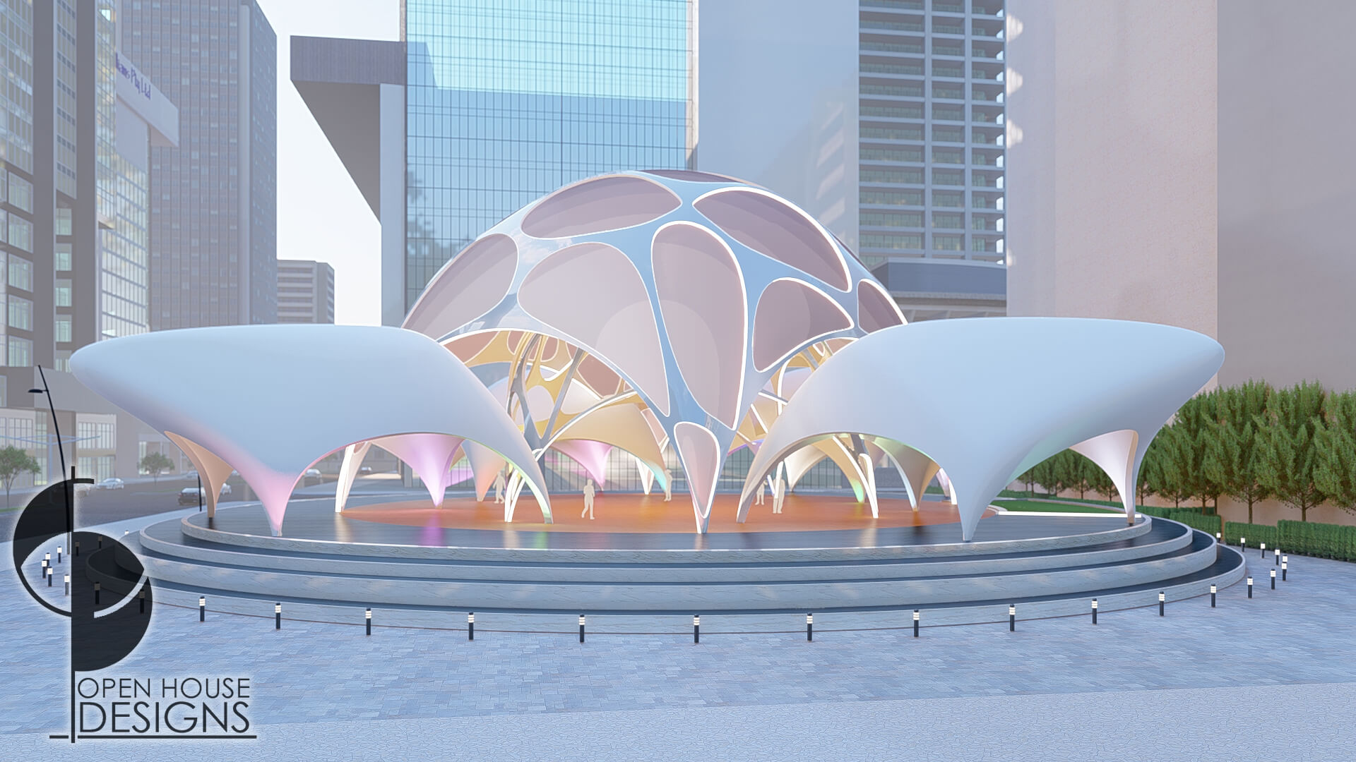 Parametric Concept Pavilion with amazing lighting - OpenHouseDesigns