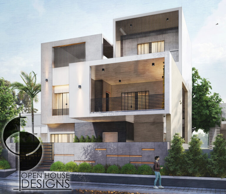 2. Contemporary Residence Elevation Design with spacious balconies