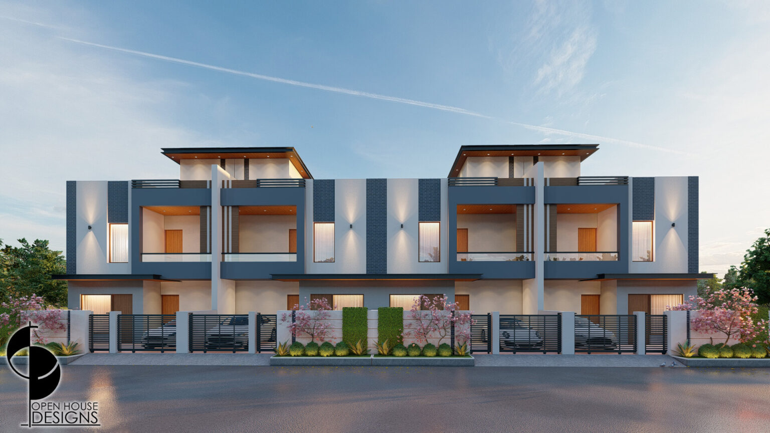 Row Housing that stand out with its contemporary architectural style ...