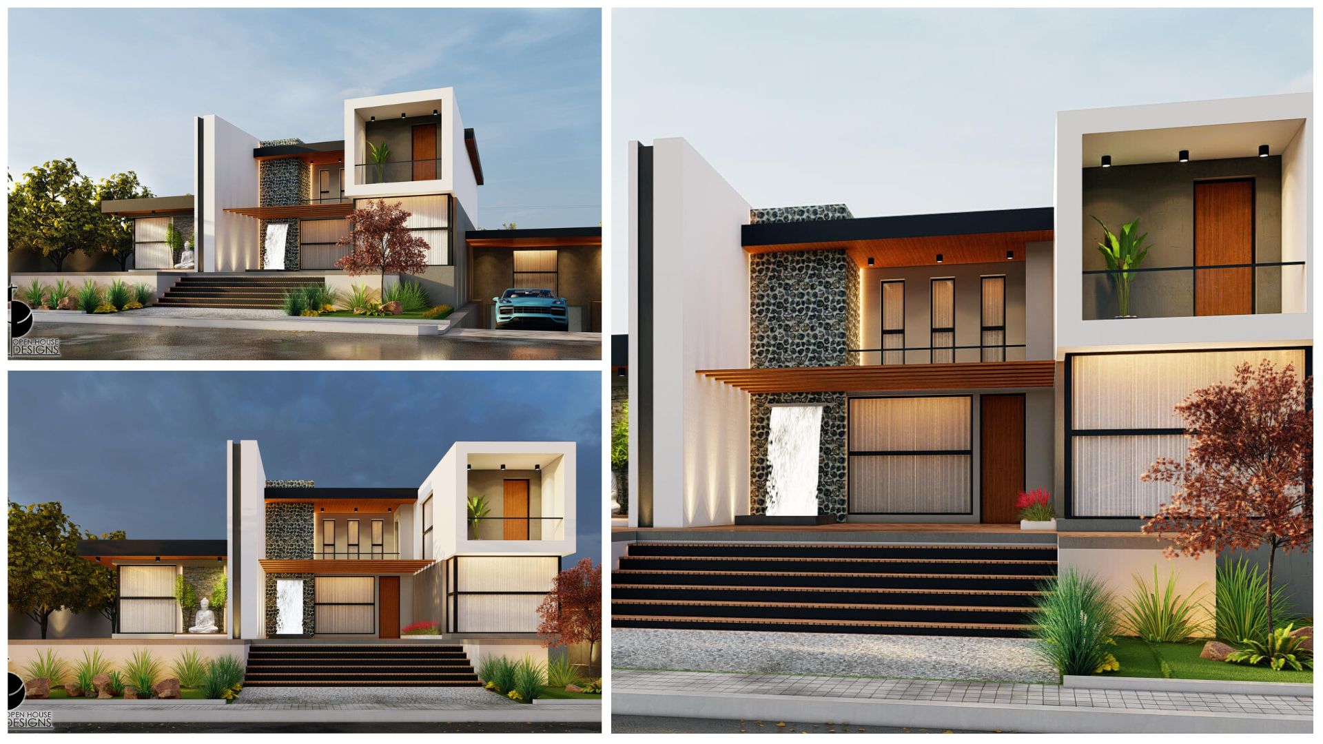 Contemporary Modern House with grand entrance OpenHouseDesigns