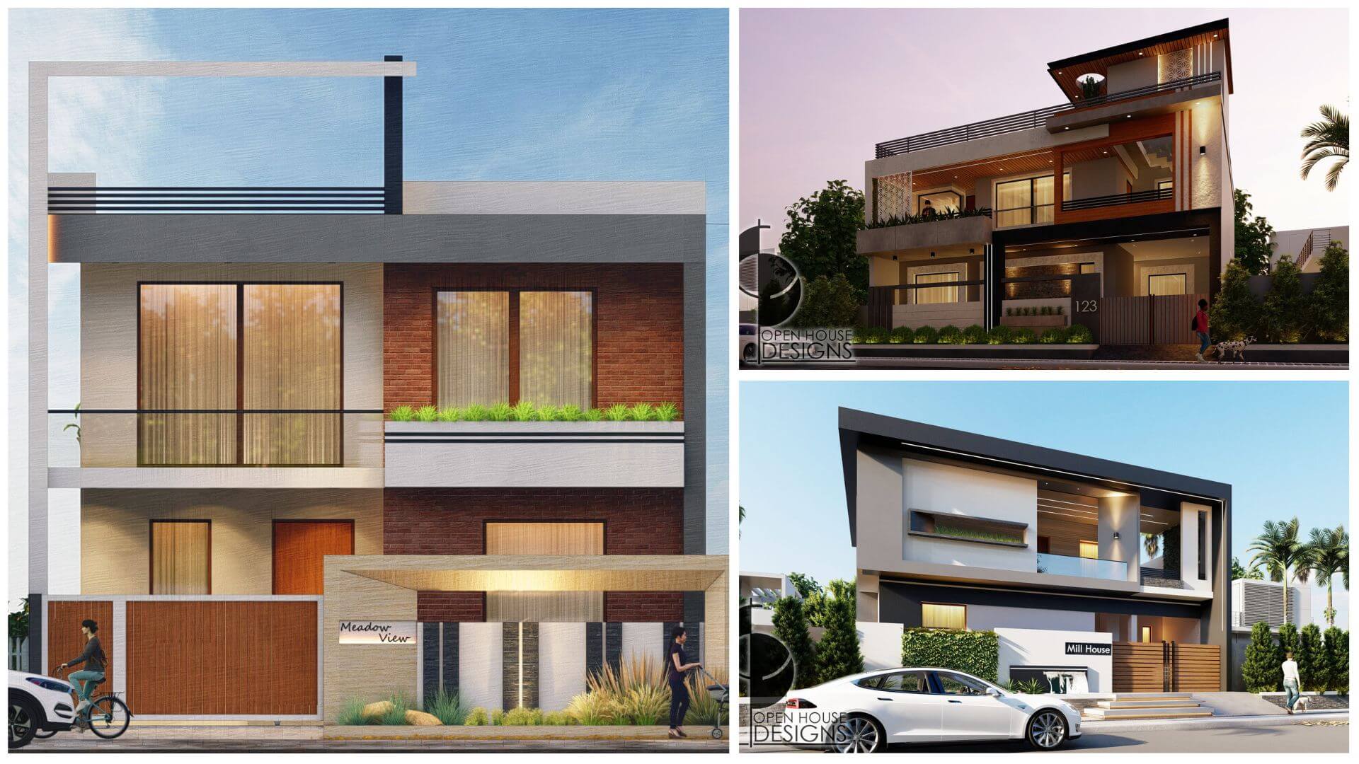 10 Contemporary Elevation Design by Open House Designs - OpenHouseDesigns