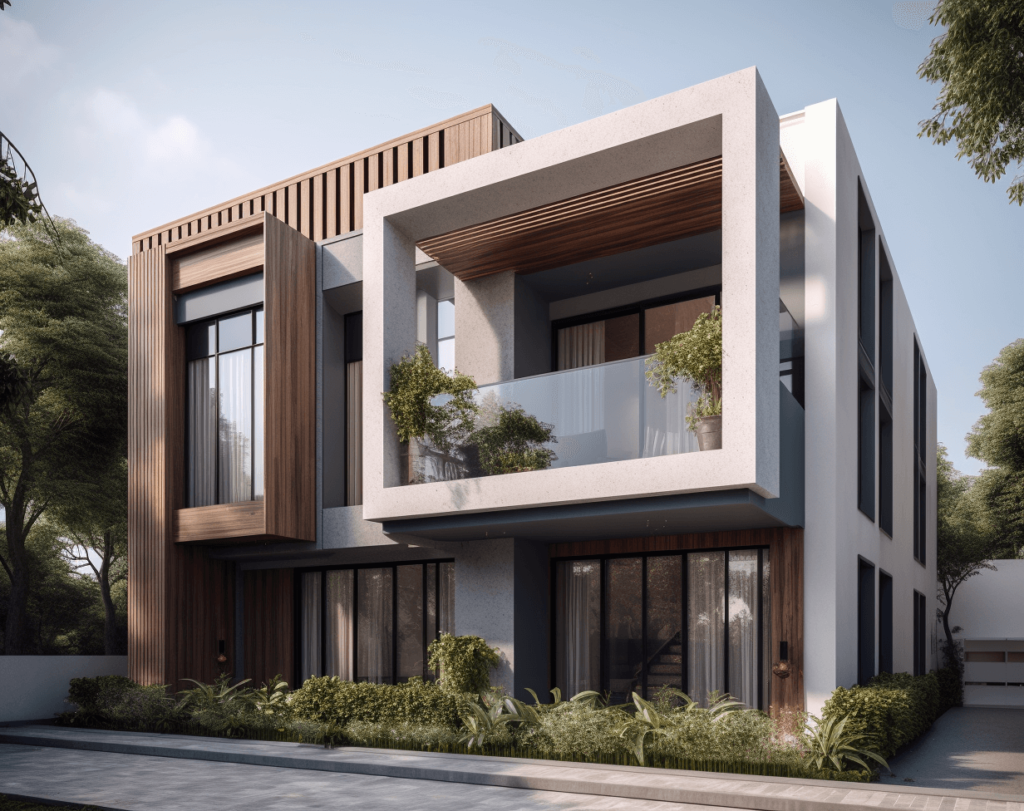 4. 3d_rendering_of_modern_house_facade_in_the_style_of
